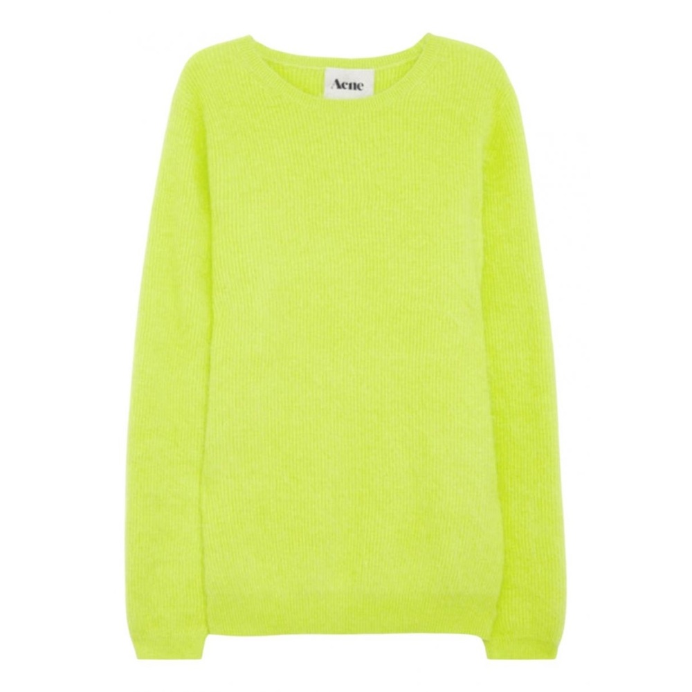 ACNE Studio Rakel Angora Sweater in Neon Green L
